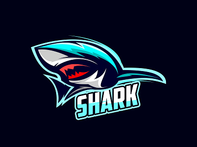 Sharkgaming agresif air aqua bahaya berbahaya binatang biru desain gigitan hewan karakter klub lencana marah merek pencitraan merek penyelaman perguruan tinggi seni serangan