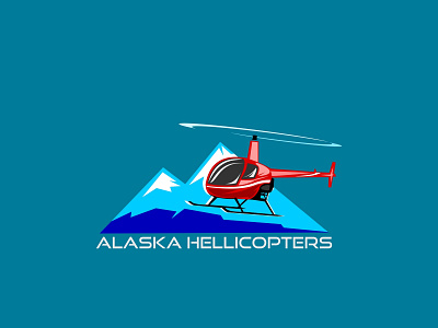 Alaska Helli aircraft airplane alaska blue business fly helicopter ice illustration landing maintenance mountain ocean passenger silhouette support technology transport transportation travel