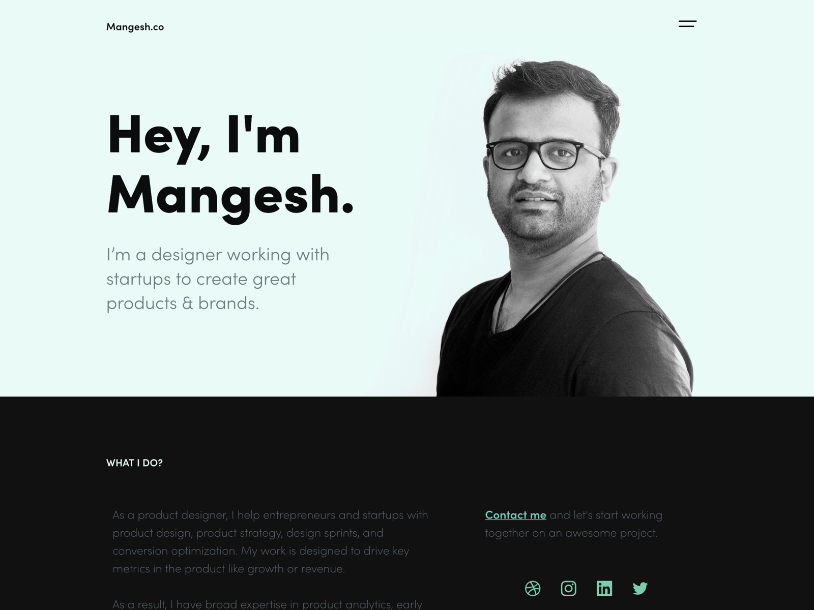 Mangesh.co Personal Site by Mangesh 👋 on Dribbble