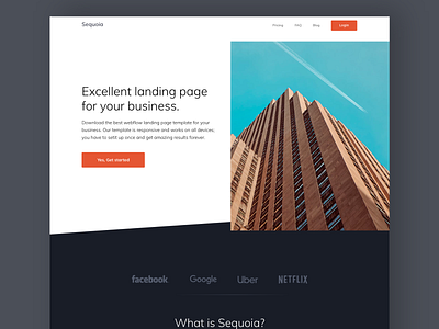 Sequoia - startup landing page branding business creative design flat icon landing page landing page ui landingpage mobile responsive startup typography ui ux web webflow website