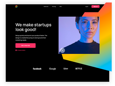 Stelllar landing page - for startup black branding colorful creative design illustration landing page landing page for seartup logo minimal mobile responsive startup typography ui ux website