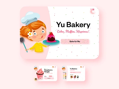 Yu Bakery: A homemade bakery product adobe xd bakery cake cake shop cakery cute delicious delicious food design food happy hungry muffin shopping ui