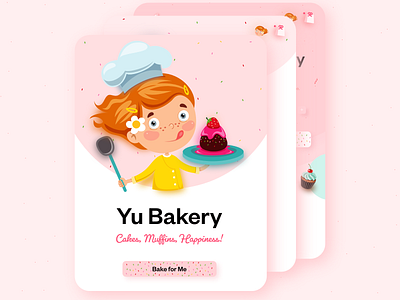 Yu Bakery: A homemade bakery product adobe xd bakery cake cake shop cakery cute delicious delicious food design food happy hungry muffin shopping ui