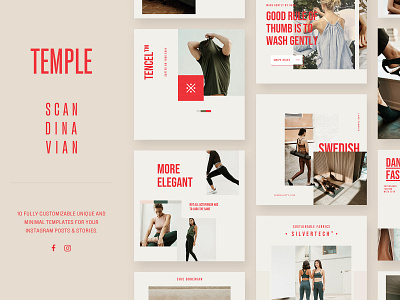 Temple - A Radical Instagram Templates Pack branding clean design instagram instagram post instagram stories instagram template minimal social social media social media pack social media templates story template typography ui