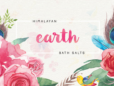 Earth Bath Salts bath salts earth earthy floral package design pouch design print product design product packaging design salts watercolor