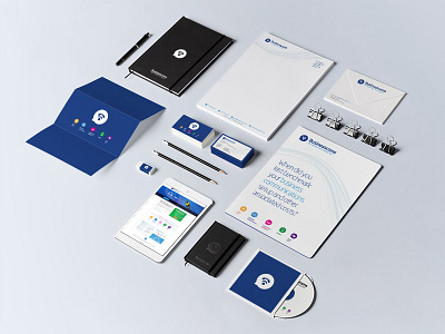 Businesscoms Branding branding business cards letterhead stationary ui web design