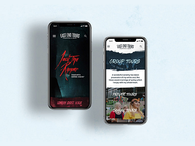 East End Tours Mobile Website branding dark design grunge horror iphone x jack the ripper typography ui ux web website