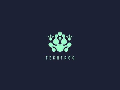 Tech Frog Logo abstract animal circuits data frog logo tech technology