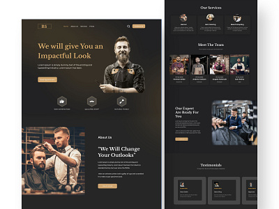 Barbershop Landing Page Design barbershop clean company haircut landing page parlar saloon ui ux web website design