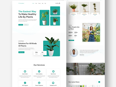 Tree Plantation Landing Page gardening graphic design homepage landing page plant plant solutions plantshop tree plantation tree trimming ui ux web website design