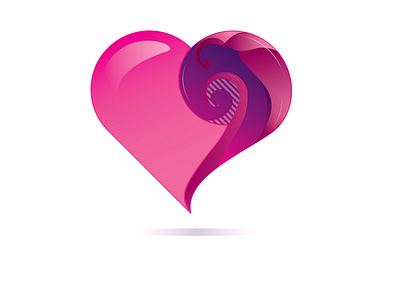 Love Pink 3d concept design flat illustration logo logo design logogram symbol vector