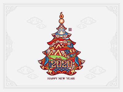 HAPPY NEW YEAR - 2020 Moshu-Art design illustration vector