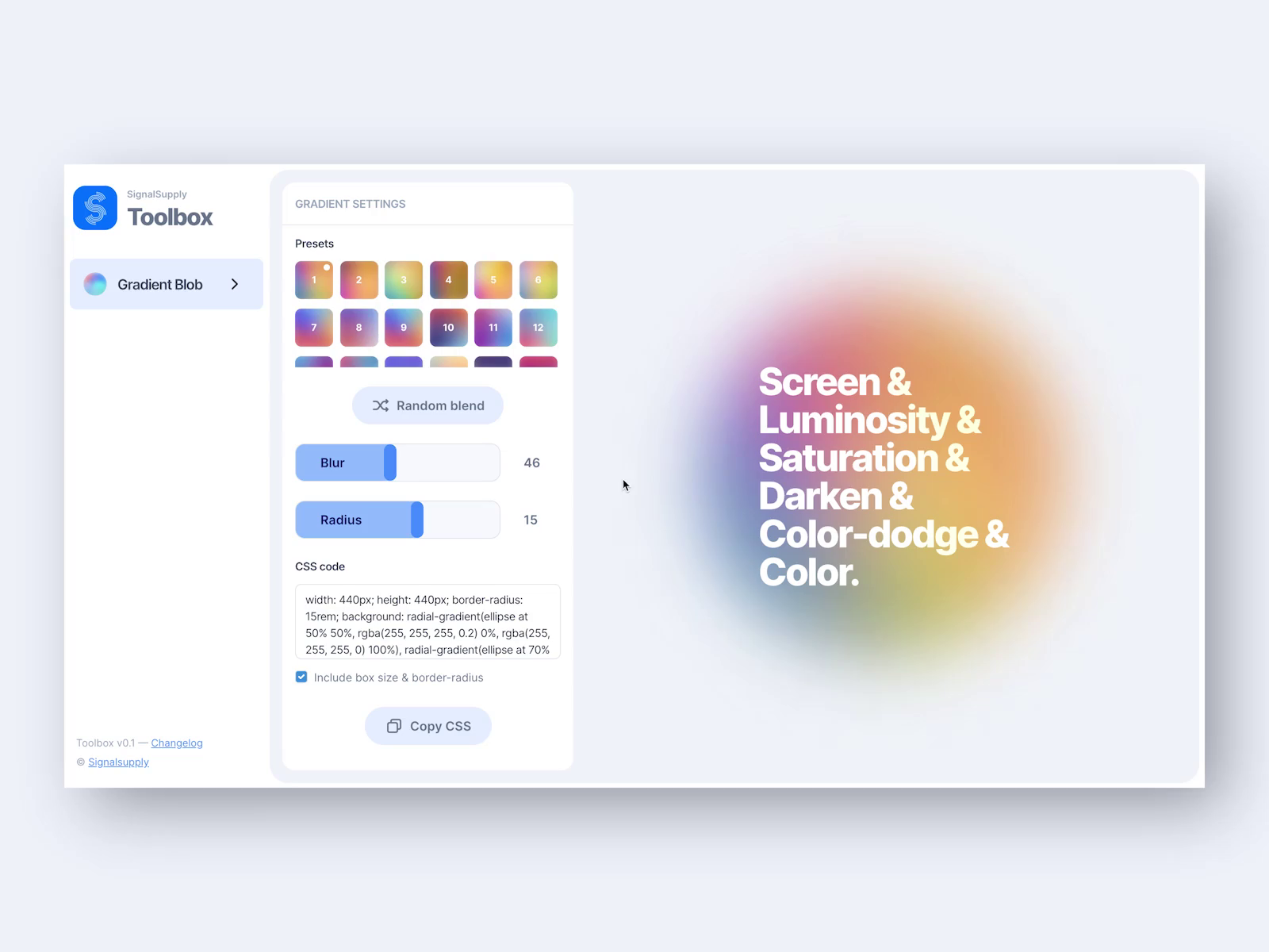 Gradient Blob Generator CSS by Rizal Renaldi on Dribbble