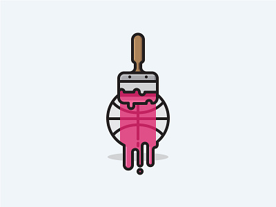 Let's do this! ball brush dribbble drip icon illustration paint vector