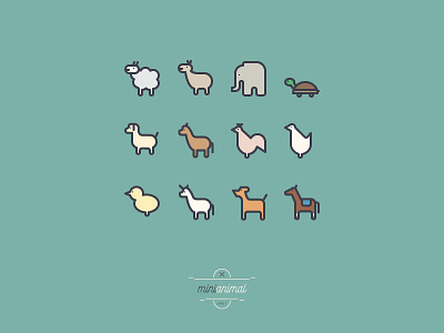 Minianimals animal drawing graphic illustration mini minianimal vector