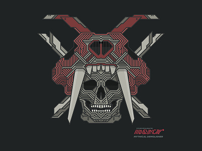 DAS ASYNC® [Mythical Demolisher] abstract dasrobot line skull vector