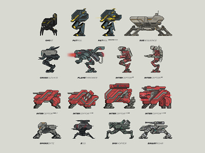 DAS UNIT 152 dasrobot group shot line robot vector