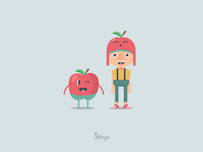 Skoya character fruit kid vector
