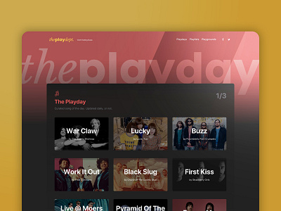The Play Dept. UI Revamp Section Page music ui web design