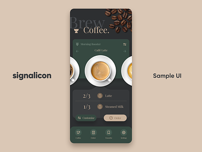Brew - Signalicon UI sample app coffee icons signalicon ui