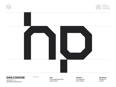 DAS:COARSE - h_p dasrobot dastype futuristic typography