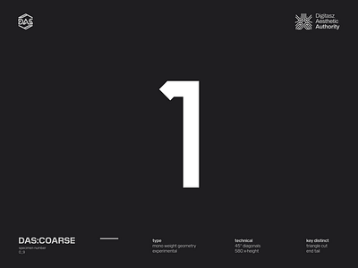 DAS:COARSE - Numbers dasrobot dastype futuristic geometric numbers typography