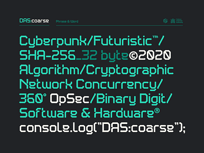 DAS:coarse font dasrobot dastype font futuristic geometric typography