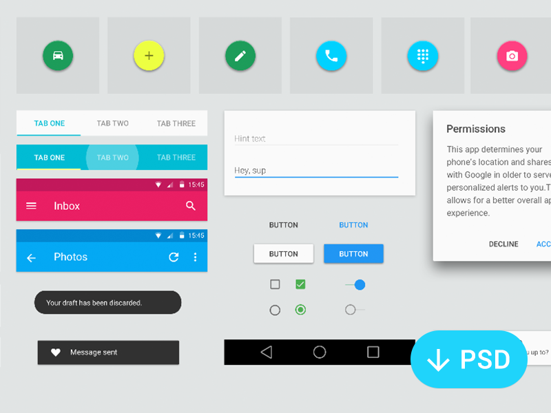 Android L GUI KIT by Ruban Khalid on Dribbble