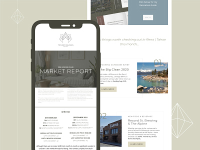 Minimalistic Market & Events Email Design creative direction email email design flodesk graphic design mailchimp market report newsletter real estate realtor