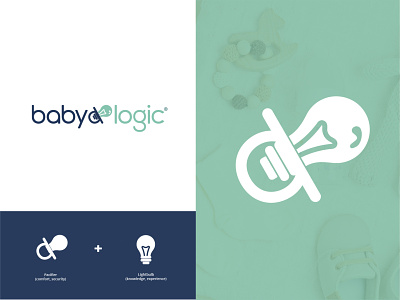 Baby Logic Logo Design baby design baby logic baby logo baby retail binkie brand identity custom logo design lightbulb logo logo design pacifier visual identity