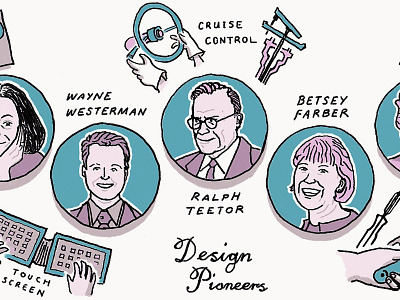 Design Pioneers – Adobe Blog Illustration accessibility adobe design blog adobe xd architecture cartoon cruise control design thinking disability design diversity editorial illustration graphic design haptic feedback inclusive design ixdd oxo peeler product design universal design user experience design ux design world interaction design day