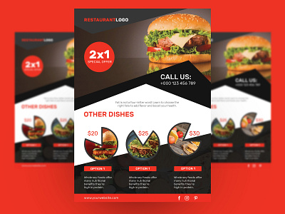Restaurant Flyer Designs Themes Templates And Downloadable Graphic Elements On Dribbble