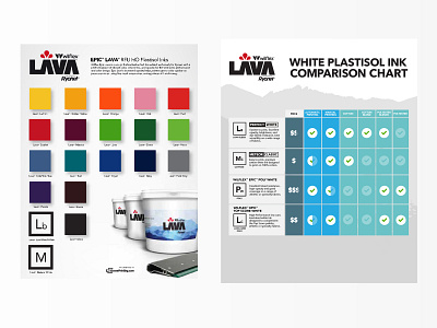 Lava Ink Swatch and Comparison Chart branding product branding screen printing