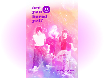 are you bored yet? album art design drawing pink poster design typography