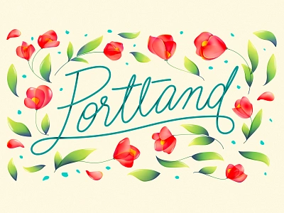 Portland Rose city flower handwrite lettering oregon pdx portland ripcity rose rose city rosecity type usa