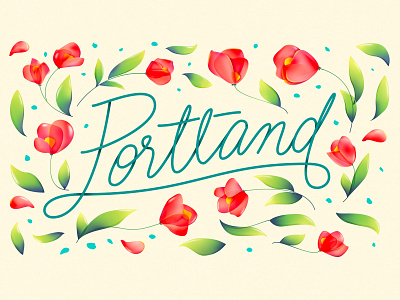 Portland Rose city flower handwrite lettering oregon pdx portland ripcity rose rose city rosecity type usa