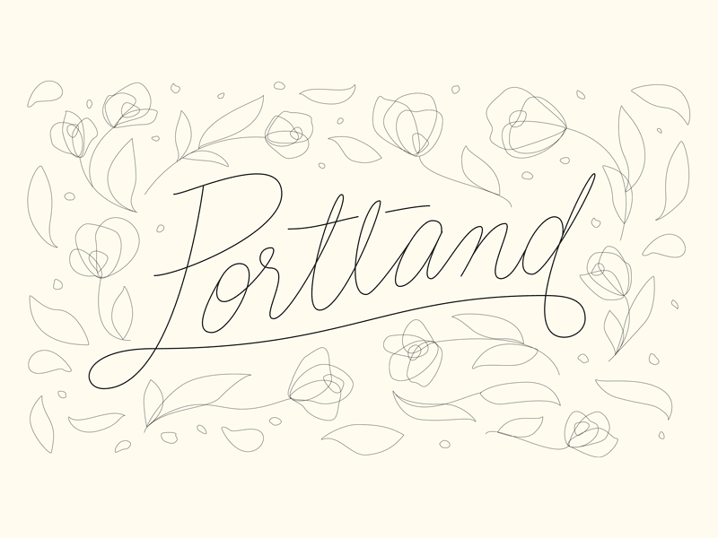 Portland process lettering oregon portland process rose rose city wip