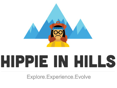 hippie in hills branding design logo