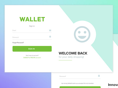 WALLET UI signin signup ui wallet signin wallet signup web design