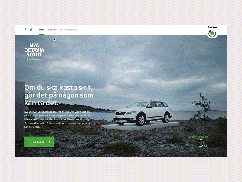 Built to take shit. Pages transitions b reel campaign clean green shit skoda web website white
