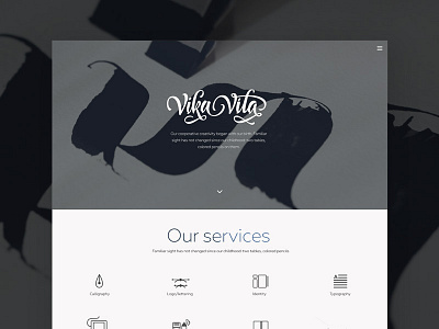 Site for VikaVita calligraphy clean grey minimal responsive site website