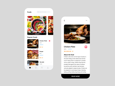 Foods App app design food ui ux