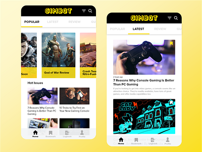 Game News & Review Apps - iOS app game gaming ios mobile ui ux