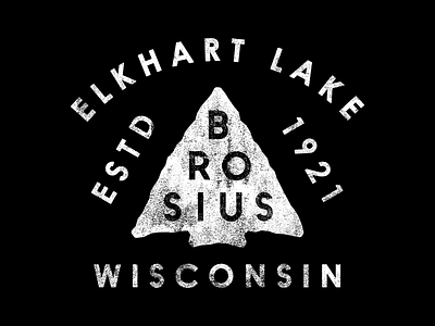 Brosius Arrowhead arrowhead badge brosius camp elkhart lake exture hat lockup typography wisconsin