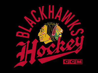 Blackhawks Blackletter blackhawks blackletter ccm chicago hockey nhl script tailsweep