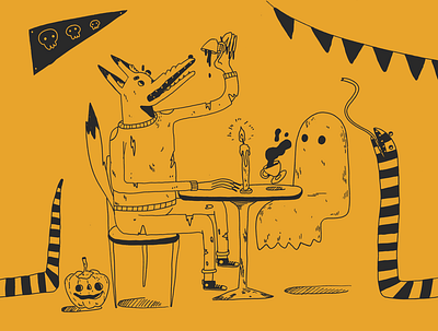 Dead Man's Party digital illustration editorial illustration halloween illustration