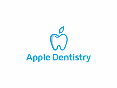 Apple dentistry apple blue brand brand identity dentist dentistry fruit lithuania logo medic medicine rokas rokis simple siti stomatology teeth tooth