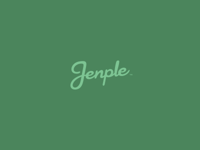 Jenple bold brush custom green hand hand lettering. jenple lettering logo script simple wordmark