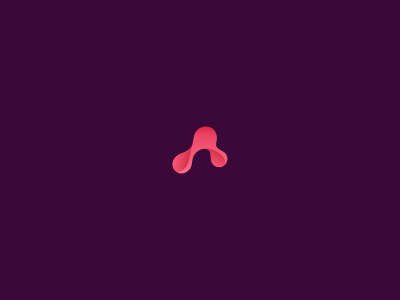 A logo a a logo abstract arrow atend brand event gradient icon letter mark molecule pink purple red splash symbol