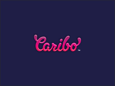 Caribo bold brush candy caribean custom gummy hand lettering logo script simple splash wordmark yummy